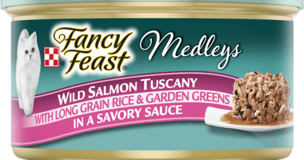 Fancy Feast Wild Salmon Tuscany Long Grain Rice & Garden Greens In A Savory Sauce